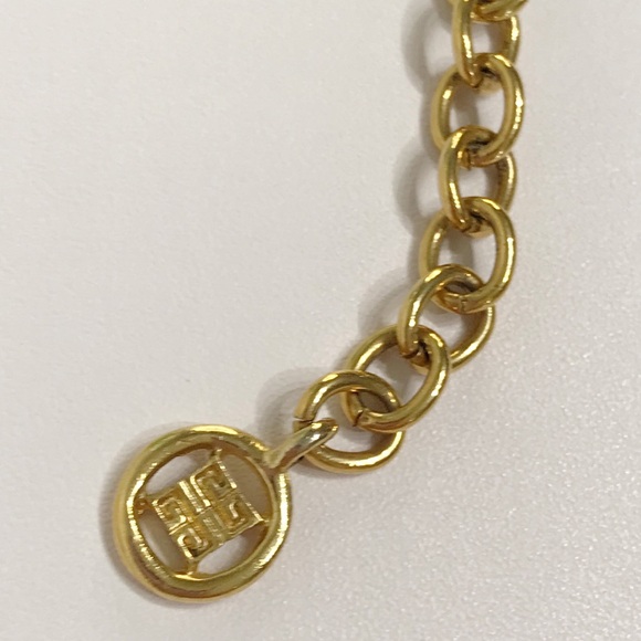 VTG Givenchy 43" Greek Key Large Faux Pearl Crystal Gold Tone Chunky Necklace - Picture 3 of 15